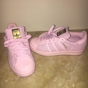 adidas superstar pink and gold